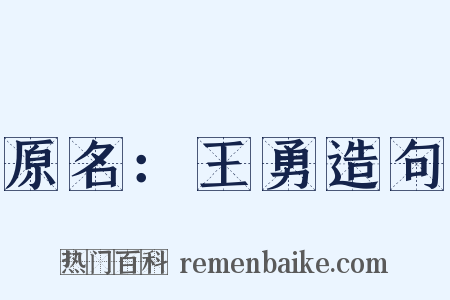 原名：王勇造句是什么意思的图片